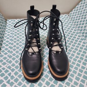 Marc Fisher LTD. Izzie Shearling-Lined Leather Work Boots